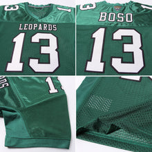 Load image into Gallery viewer, Custom Green Cream-Black Mesh Authentic Football Jersey
