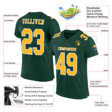 Load image into Gallery viewer, Custom Green Gold-White Mesh Authentic Football Jersey
