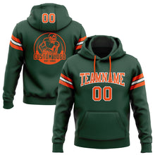 Load image into Gallery viewer, Custom Stitched Green Orange-White Football Pullover Sweatshirt Hoodie

