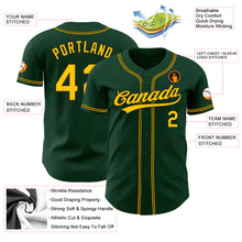 Load image into Gallery viewer, Custom Green Gold-Black Authentic Baseball Jersey
