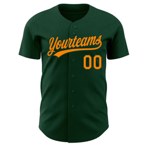 Custom Green Bay Orange Authentic Baseball Jersey