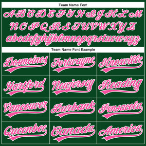 Custom Green White Pinstripe Pink Authentic Baseball Jersey