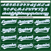Load image into Gallery viewer, Custom Green White Pinstripe Light Blue Authentic Baseball Jersey
