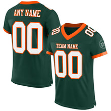 Load image into Gallery viewer, Custom Green White-Orange Mesh Authentic Football Jersey
