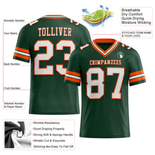 Load image into Gallery viewer, Custom Green White-Orange Authentic Football Jersey
