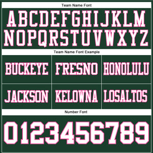 Custom Green White-Pink Authentic Football Jersey