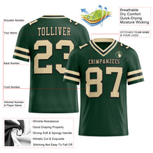Load image into Gallery viewer, Custom Green City Cream-Black Mesh Authentic Football Jersey
