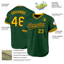 Load image into Gallery viewer, Custom Green Gold-Black Authentic Throwback Baseball Jersey
