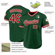 Load image into Gallery viewer, Custom Green Red-White Authentic Throwback Baseball Jersey
