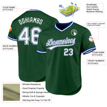Load image into Gallery viewer, Custom Green White-Royal Authentic Throwback Baseball Jersey
