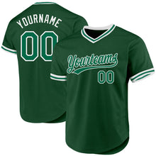 Load image into Gallery viewer, Custom Green Kelly Green-White Authentic Throwback Baseball Jersey
