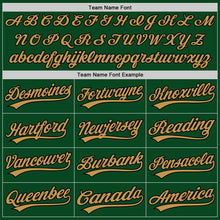 Load image into Gallery viewer, Custom Green Black-Old Gold Authentic Throwback Baseball Jersey
