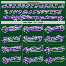 Load image into Gallery viewer, Custom Green Purple-White Authentic Throwback Baseball Jersey
