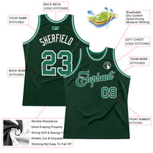 Load image into Gallery viewer, Custom Hunter Green Kelly Green-White Authentic Throwback Basketball Jersey
