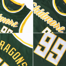 Load image into Gallery viewer, Custom Hunter Green Kelly Green-White Authentic Throwback Basketball Jersey
