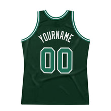 Load image into Gallery viewer, Custom Hunter Green Kelly Green-White Authentic Throwback Basketball Jersey

