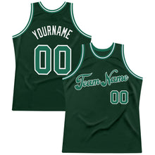Load image into Gallery viewer, Custom Hunter Green Kelly Green-White Authentic Throwback Basketball Jersey
