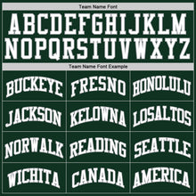 Load image into Gallery viewer, Custom Hunter Green White-Gray Authentic Throwback Basketball Jersey

