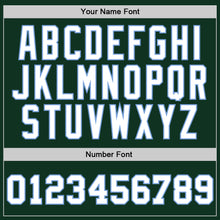 Load image into Gallery viewer, Custom Hunter Green White-Light Blue Authentic Throwback Basketball Jersey
