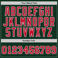 Load image into Gallery viewer, Custom Hunter Green Red-White Authentic Throwback Basketball Jersey
