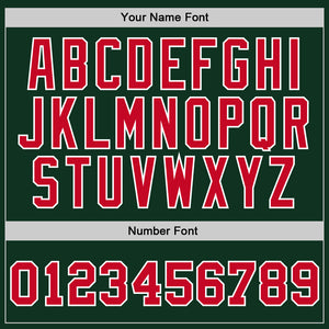 Custom Hunter Green Red-White Authentic Throwback Basketball Jersey