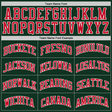 Load image into Gallery viewer, Custom Hunter Green Red-White Authentic Throwback Basketball Jersey
