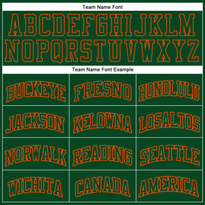 Custom Hunter Green Green-Orange Authentic Throwback Basketball Jersey