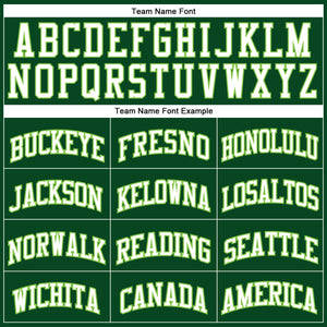 Custom Hunter Green White-Neon Green Authentic Throwback Basketball Jersey