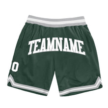 Load image into Gallery viewer, Custom Hunter Green White-Gray Authentic Throwback Basketball Shorts
