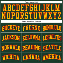 Load image into Gallery viewer, Custom Hunter Green Gold-Red Authentic Throwback Basketball Jersey
