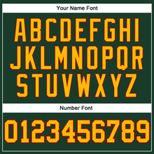 Load image into Gallery viewer, Custom Hunter Green Gold-Red Authentic Throwback Basketball Jersey
