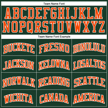 Load image into Gallery viewer, Custom Hunter Green Orange-White Authentic Throwback Basketball Jersey
