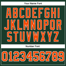 Load image into Gallery viewer, Custom Hunter Green Orange-White Authentic Throwback Basketball Jersey

