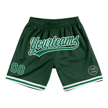 Load image into Gallery viewer, Custom Hunter Green Kelly Green-White Authentic Throwback Basketball Shorts
