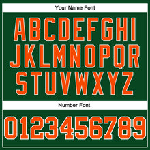 Load image into Gallery viewer, Custom Hunter Green Orange-White Authentic Throwback Basketball Jersey
