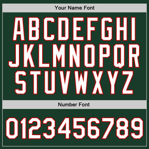 Custom Hunter Green White-Red Authentic Throwback Basketball Jersey