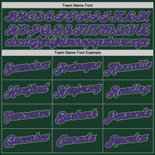 Load image into Gallery viewer, Custom Hunter Green Purple Green-Gray Authentic Throwback Basketball Jersey
