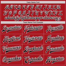 Load image into Gallery viewer, Custom Red Black-White Bomber Full-Snap Varsity Letterman Jacket
