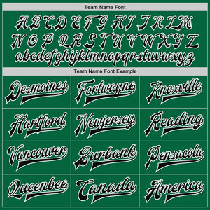 Custom Kelly Green Black-White Bomber Full-Snap Varsity Letterman Jacket