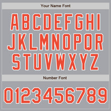 Load image into Gallery viewer, Custom Gray Orange-White Bomber Full-Snap Varsity Letterman Jacket
