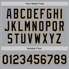 Load image into Gallery viewer, Custom Gray Black-Old Gold Bomber Full-Snap Varsity Letterman Jacket

