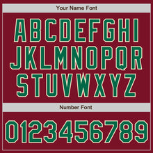 Load image into Gallery viewer, Custom Crimson Kelly Green-Cream Bomber Full-Snap Varsity Letterman Two Tone Jacket
