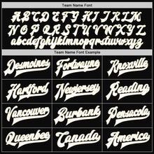 Load image into Gallery viewer, Custom Black White-Cream Bomber Full-Snap Varsity Letterman Jacket
