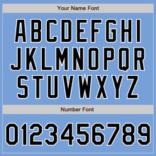 Load image into Gallery viewer, Custom Light Blue Black-White Bomber Full-Snap Varsity Letterman Jacket
