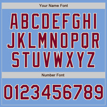 Load image into Gallery viewer, Custom Light Blue Maroon-Cream Bomber Full-Snap Varsity Letterman Jacket
