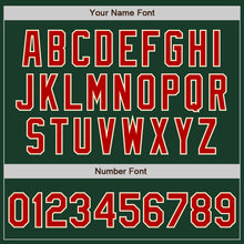 Load image into Gallery viewer, Custom Green Red-Cream Bomber Full-Snap Varsity Letterman Jacket
