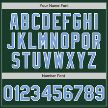 Load image into Gallery viewer, Custom Green Light Blue-White Bomber Full-Snap Varsity Letterman Jacket
