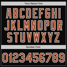 Load image into Gallery viewer, Custom Black Texas Orange-White Bomber Full-Snap Varsity Letterman Two Tone Jacket
