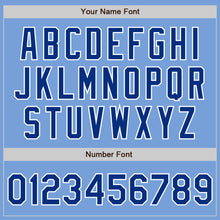 Load image into Gallery viewer, Custom Light Blue Royal-White Bomber Full-Snap Varsity Letterman Jacket
