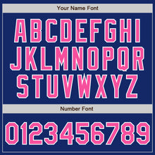 Load image into Gallery viewer, Custom Royal Pink-White Bomber Full-Snap Varsity Letterman Jacket
